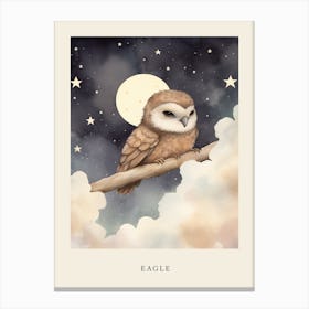 Sleeping Baby Eagle 2 Nursery Poster Canvas Print