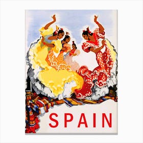 Spain, Traditional Female Dancers Canvas Print