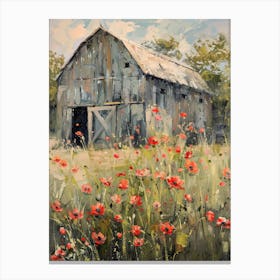 Poppies In The Barn 6 Canvas Print