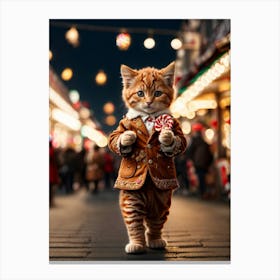 Ginger Cat In A Suit Canvas Print