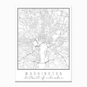 Washington Dc Street Map Canvas Print