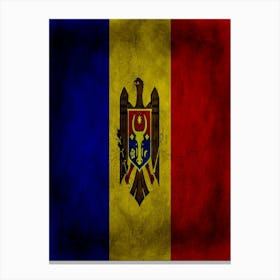 Moldova Flag Texture Canvas Print