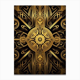 Gold Ornate Cross Canvas Print