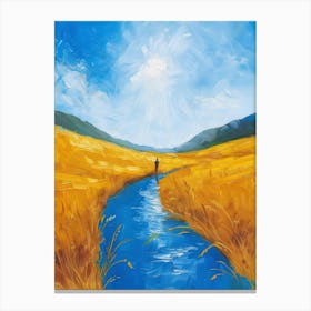 Man In A Field Canvas Print