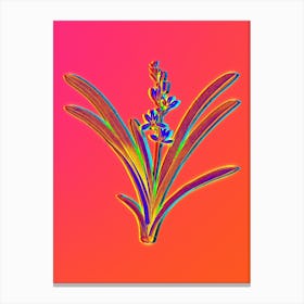 Neon Boat Orchid Botanical in Hot Pink and Electric Blue n.0247 Canvas Print