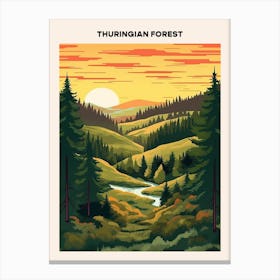 Thuringian Forest Midcentury Travel Poster Canvas Print