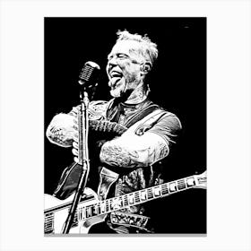 Black And White James Hetfield Canvas Print