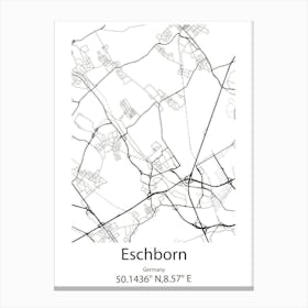 Eschborn,Germany Minimalist Map Canvas Print