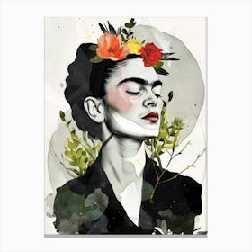 Frida  illustration portrait Canvas Print