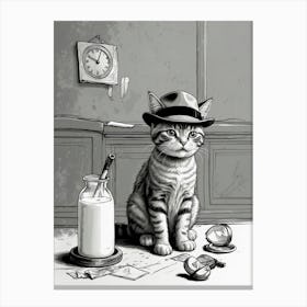 Cat In A Hat Canvas Print