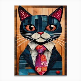 Cat In A Suit 2 Canvas Print
