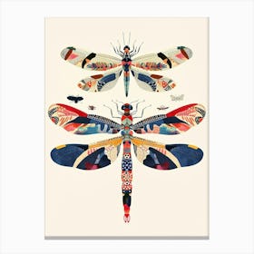 Colourful Insect Illustration Damselfly 4 Canvas Print