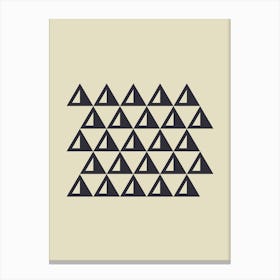 Modern Minimalist Black and Off-White Cream Geometric Triangle Shapes Canvas Print