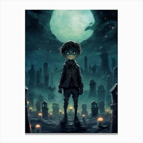 Boy In The Cemetery 1 Canvas Print