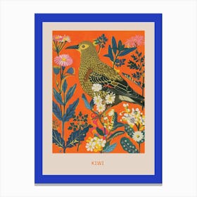 Spring Birds Poster Kiwi 2 Canvas Print