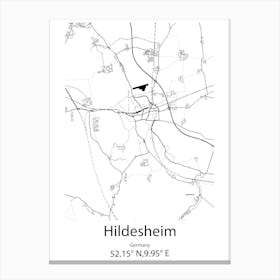 Hildesheim,Germany Minimalist Map Canvas Print