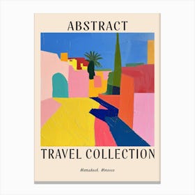 Abstract Travel Collection Poster Marrakech Morocco 1 Canvas Print