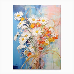 Abstract Flower Painting Oxeye Daisy 1 Canvas Print