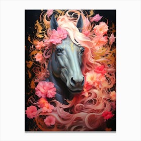 Horse With Flowers 1 Canvas Print