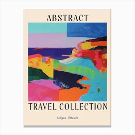 Abstract Travel Collection Poster Antigua Barbuda 6 Canvas Print