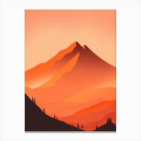 Misty Mountains Vertical Composition In Orange Tone 15 Canvas Print