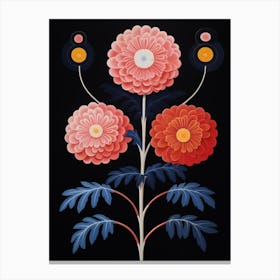 Chrysanthemum 1 Hilma Af Klint Inspired Flower Illustration Canvas Print