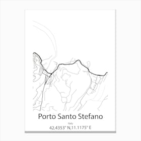 Porto Santo Stefano,Italy Minimalist Map Stampe su tela