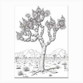  Detailed Drawing Of A Joshua Tree At Dawn In Desert 1 Canvas Print