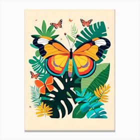 Colourful Butterfly Jungle v1 Canvas Print