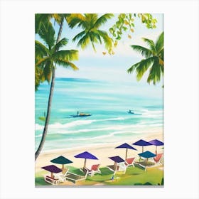 Jimbaran Beach, Bali, Indonesia Contemporary Illustration   Canvas Print