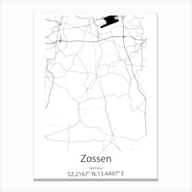 Zossen,Germany Minimalist Map Leinwandbild