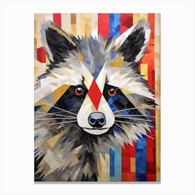 A Curious Raccoon In The Style Of Jasper Johns 2 Canvas Print