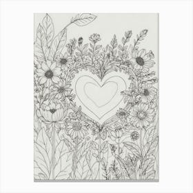 Heart Coloring Page 2 Canvas Print