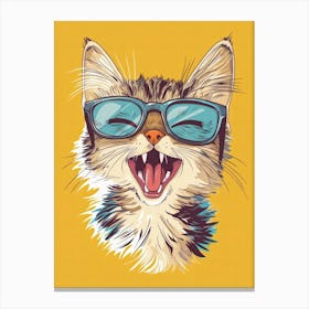 Cat With Glasses 3 Canvas Print