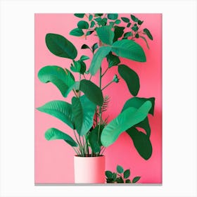 Pink And Green Plant Canvas Print