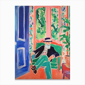 Painting Of Matisse Sitting On A Chair Canvas Print