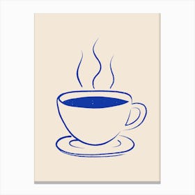 Coffee Cup - Royal Blue Canvas Print