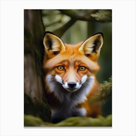 Fox In The Woods Canvas Print