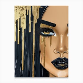 Gold And Black 55 Canvas Print