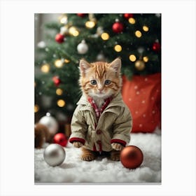 Christmas Kitten 2 Canvas Print