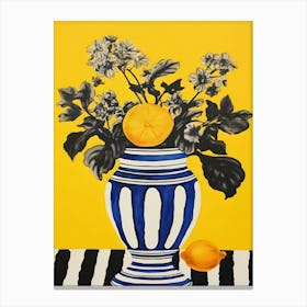 Lemons In A Vase 1 Canvas Print