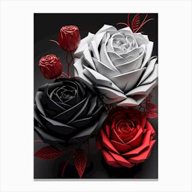 Red black roses 1 Canvas Print