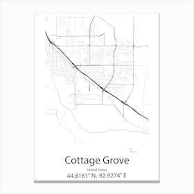 Cottage Grove,United States Minimalist Map 1 Canvas Print