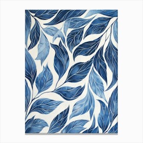 Blue Leaves 17 Canvas Print
