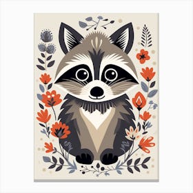 Baby Animal Illustration  Raccoon 4 Canvas Print