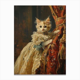 Cat In Medieval Royal Clothing 1 Canvas Print