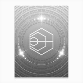 Geometric Glyph in White and Silver with Sparkle Array n.0015 Canvas Print