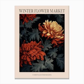 Chrysanthemums 7 Winter Flower Market Poster Canvas Print