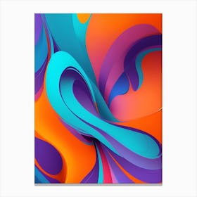 Abstract Colorful Waves Vertical Composition 40 Canvas Print