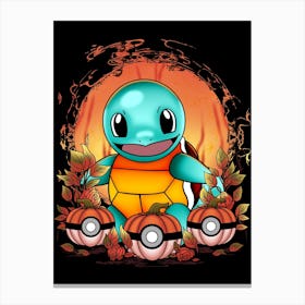 Squirtle Spooky Night - Pokemon Halloween Canvas Print